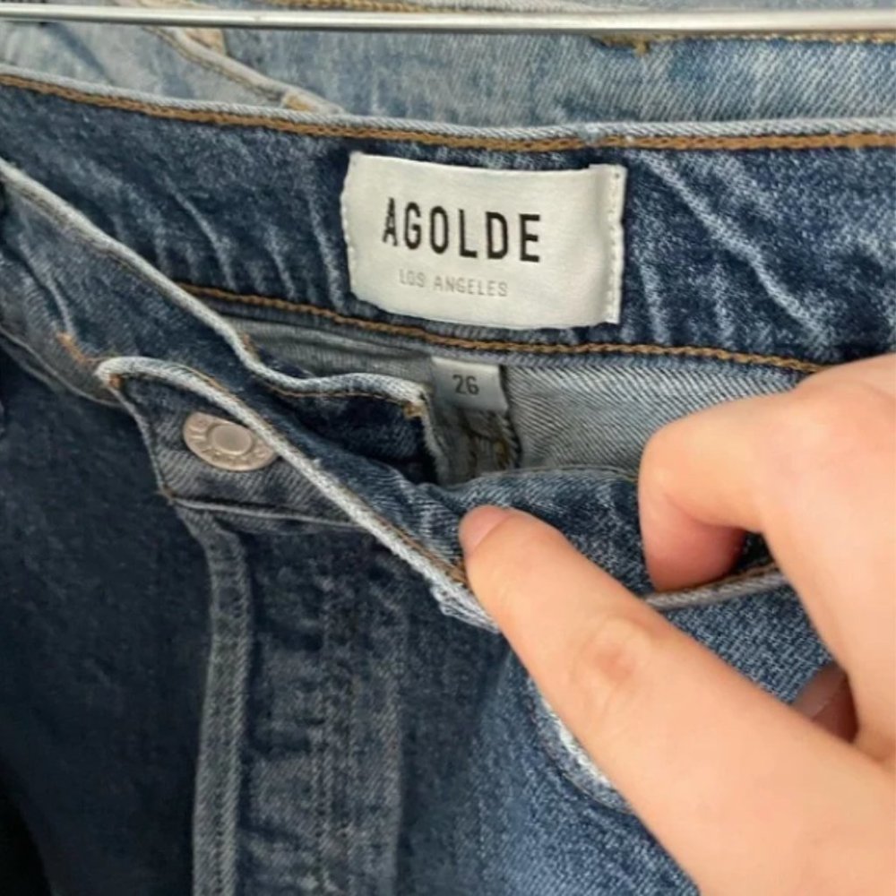 Agolde High Rise Riley Jeans in Frequency - Picture 3 of 5